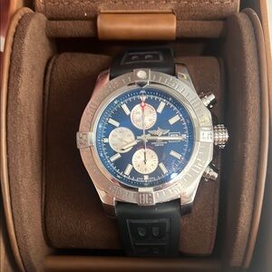 Breitling Black and Silver Bag with Timeless Elegance